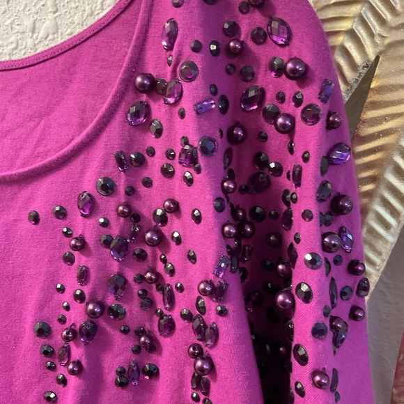 ❌Romans 22/24 1x purple beaded top plus size - Picture 3 of 5